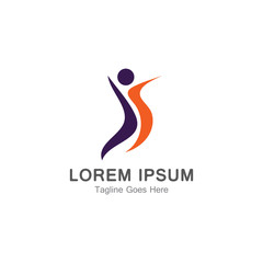 Human character logo simple illustration vector design