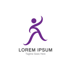 Human character logo simple illustration vector design
