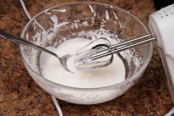 making icing sugar for assembly gingerbread house and gingerbread decorations