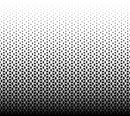 Cotton fabric Geometric pattern of black diamonds on a white background.