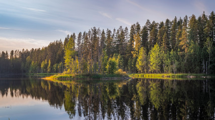 Fototapeta na wymiar Finland lake landscape in summer