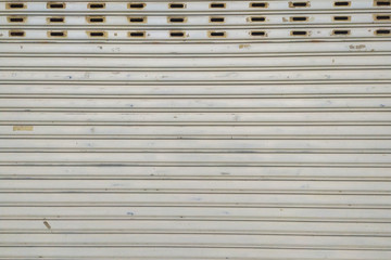 Old sliding door, gray iron door.