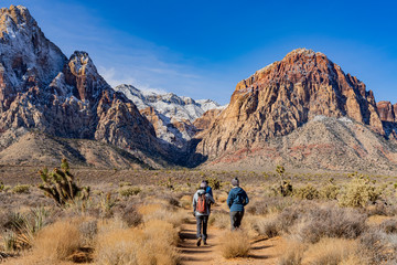 Winter snowy landscape of the famous Red Rock Canyon