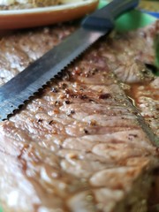 closeup of steak