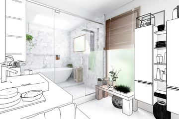 Luxury Bathroom Integration (illustration) - 3d visualization