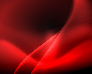 Dark space with shiny neon light motion waves. Abstract concept graphic element. Vector neon background. Technology background