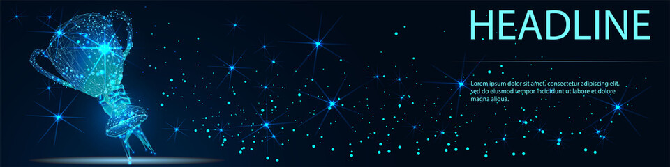 trophy cup. Polygonal wireframe Vector