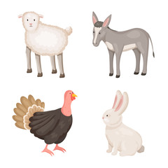 Vector illustration of farm and food icon. Collection of farm and countryside stock symbol for web.