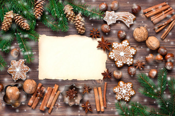 Christmas still life with bright symbols