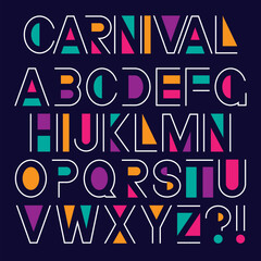 Set of colorful letters. Vector graphic alphabet symbols.