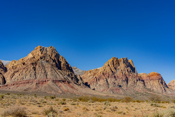 Winter snowy landscape of the famous Red Rock Canyon