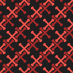 Abstract seamless pattern, three colors used. Vector illustration on black background. For the design of surfaces