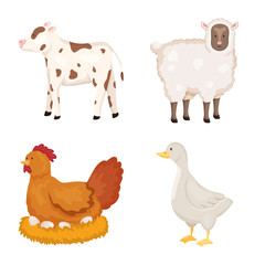 Vector design of farm and food icon. Set of farm and countryside vector icon for stock.