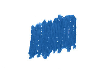 Photo of smear blue texture on white background.