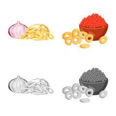 Isolated object of taste and seasonin logo. Collection of taste and organic vector icon for stock.