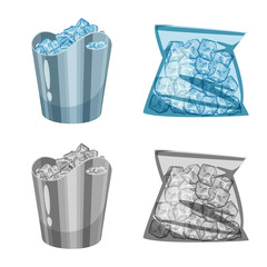 Vector design of texture and frozen icon. Collection of texture and transparent stock symbol for web.