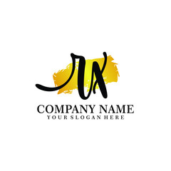 letter RX handwriting Black color logo, and elegant gold brush template