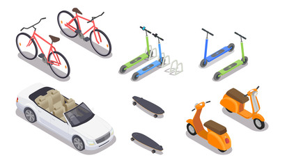 Personal Transport Isometric Set © Macrovector