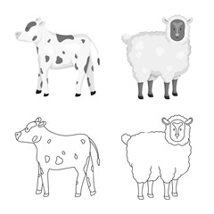 Vector illustration of breeding and kitchen icon. Collection of breeding and organic stock symbol for web.