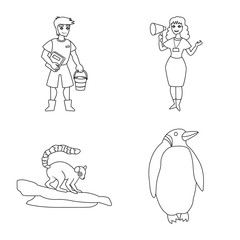 Vector design of entertainment and forest sign. Set of entertainment and park stock vector illustration.