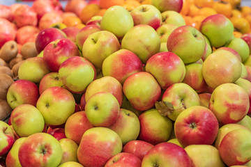 small market. apples are in a bunch. tuktura. close-up.