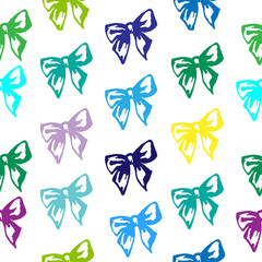 Fototapeta na wymiar Kompozycje i ilustracje Spring colorful patter with bows