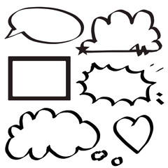 Collection of comic doodle speech bubble isolated on white background. - vector illustration.