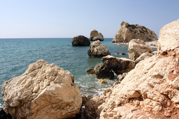 Fototapeta na wymiar Rocks of Petra Tou Romiou, Cyprus