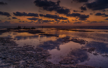 Colorful sunset and clouds romantic sunset