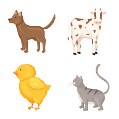 Vector design of farm and food symbol. Collection of farm and countryside vector icon for stock.