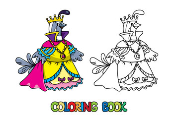 Quail queen ABC coloring book. Alphabet Q