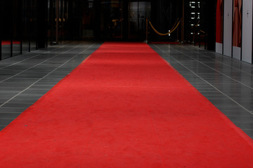 red carpet in a shopping center