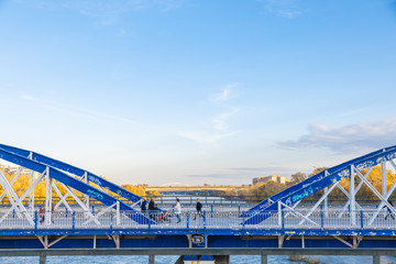 Zaragoza November 29, 2019, iron bridge in Zaragoza city