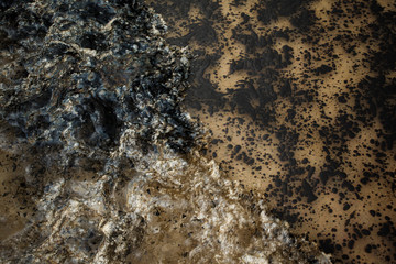 oil spill on the beach