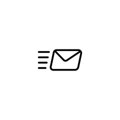 Sending a message. Send email message or forward mail line art icon for apps and websites. Envelope Icon Flat Vector Illustration - Vector