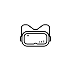 Virtual Reality 360 thin line icon. VR headset, Augmented reality, VR glasses in isometric sign. Vector illustration. 