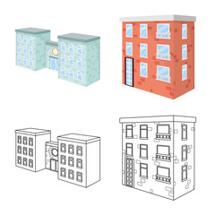 Isolated object of construction and building icon. Set of construction and estate stock symbol for web.
