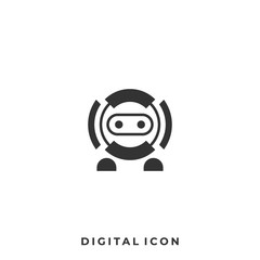 Head Robot Illustration Vector Design template