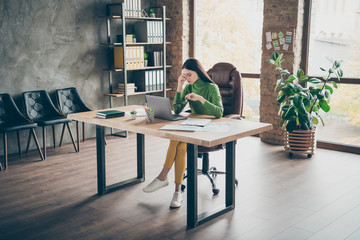 Portrait of her she nice attractive exhausted lady real estate agent broker executive assistant...