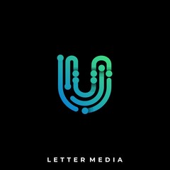 Abstract Letter U Illustration Vector Design Template