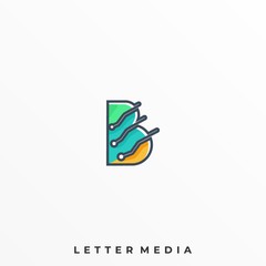Fototapeta premium Abstract Letter Colorful Illustration Vector Design Template