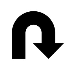 Balck vector arrow isolated on white background.