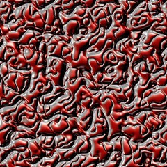 Seamless 3d abstract red wavy chaotic shiny design wallpaper design