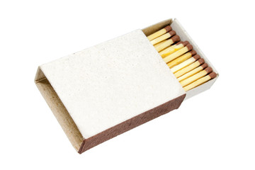 Open box with matches. On a white background isolated.