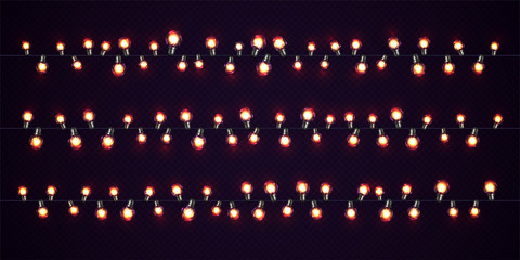 Fototapeta na wymiar Christmas lights. Glow Xmas garlands of LED bulbs