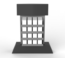 Display stand, retail display stand for product , display stands isolated on white background. 3d illustration