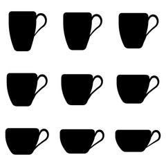 Tea Cup shape, set of tea cups of classic shape
