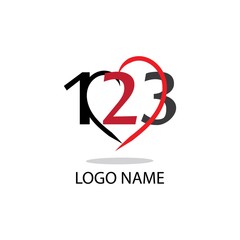 123 number design modern illustration
