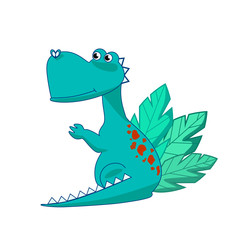 Illustration of cute cartoon dinosaur. Dino print. Vector Version.