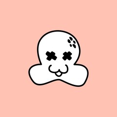 Cute kawaii cartoon character, hand drawn doodles illustration.